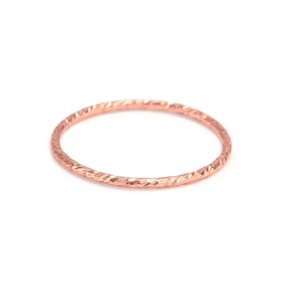 Metal Stamping Blanks Rose Gold Filled Sparkle Texture Stacking Ring, SIZE 9